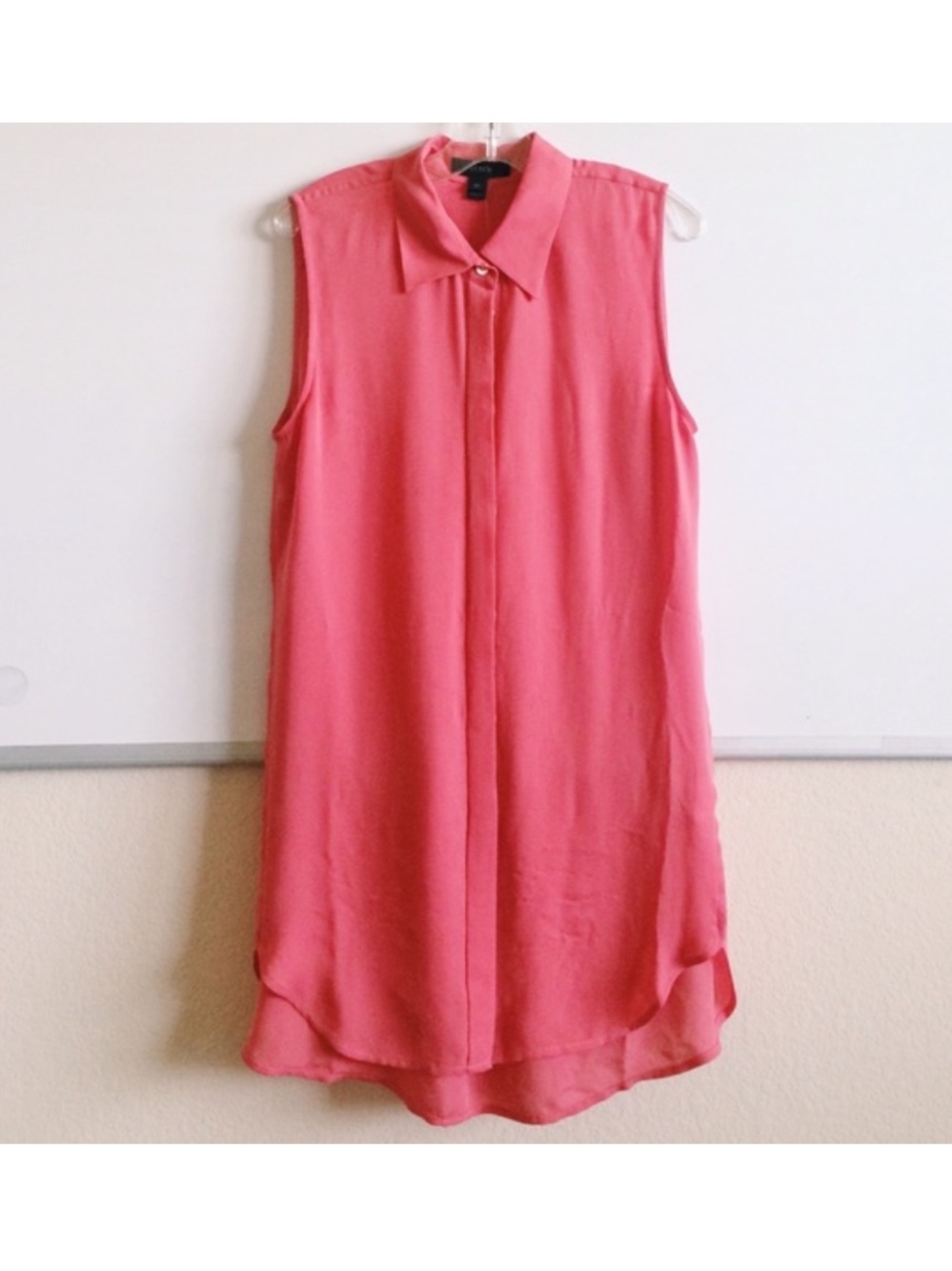 NWOT J. Crew Sleeveless Silk Blouse Tank Top  Size 0 Coral Pink